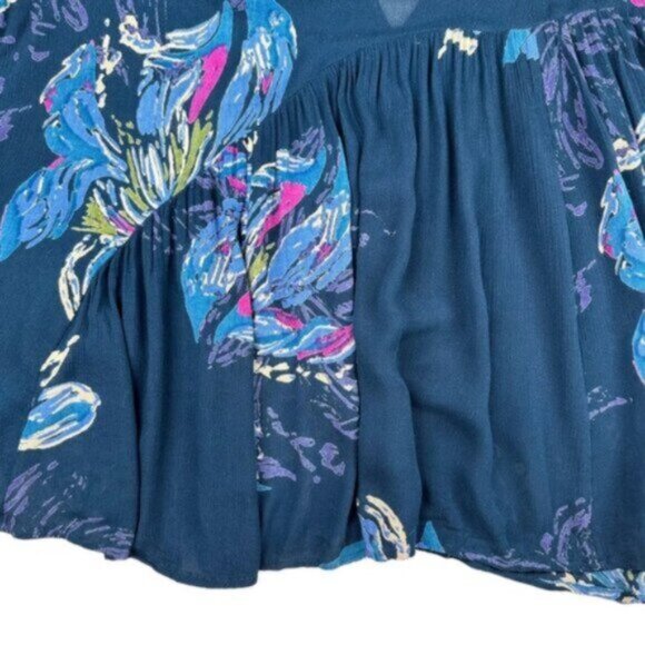 Free People | Blue Floral Tunic Top Sz S - Picture 11 of 14
